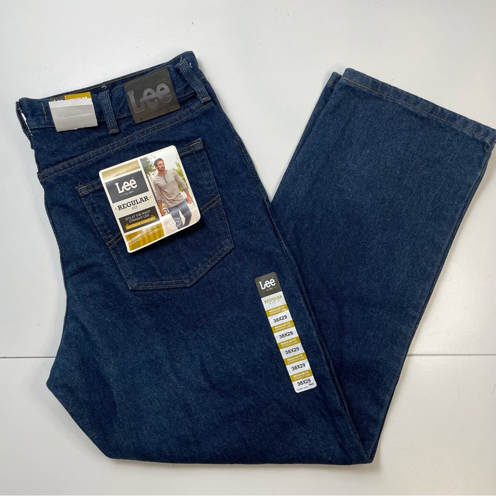 NEW LEE Men's Regular Fit Straight Leg Jean Pepper Prewash 38W x 29L